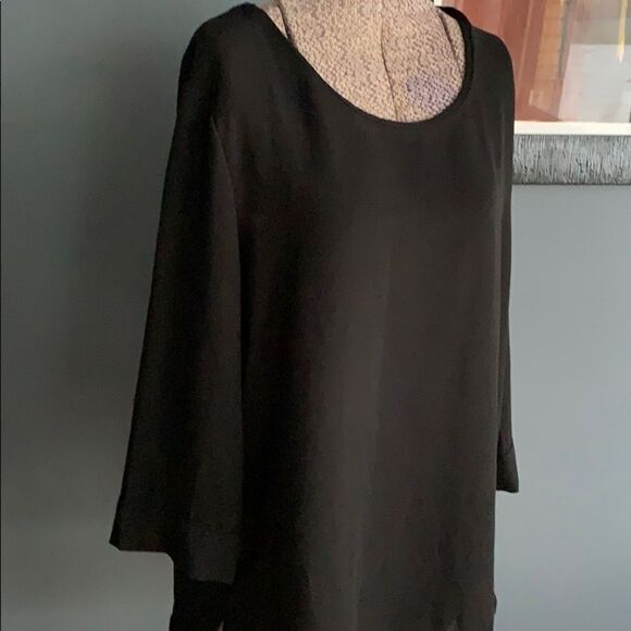 MNG (mango) black crew neckline tunic. Size 8. - Picture 2 of 5